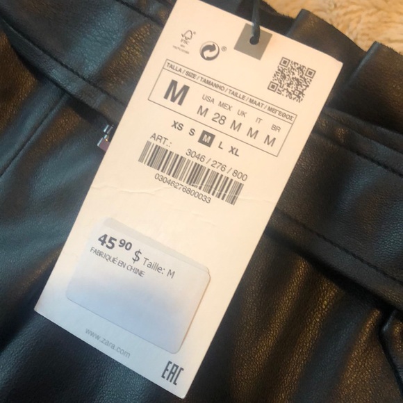 Zara leather high waisted pleaser skirt new medium - Picture 3 of 4